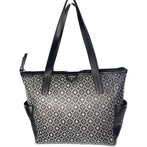 Fossil Sydney Printed Diamond Pattern Tote Bag